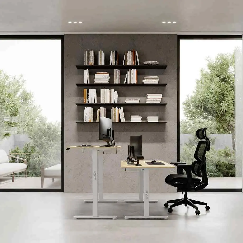 Masă de birou SENSE7 Nojo 140x70, pin alb