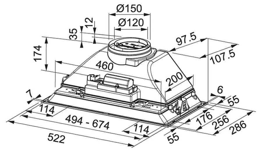 Вытяжка Franke FBI 525 XS HCS, нержавеющая сталь на tehnoparc.md Вытяжка Franke FBI 525 XS HCS, нержавеющая сталь