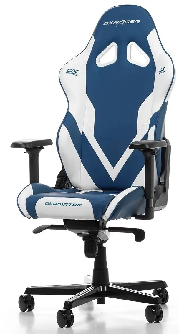 Геймерское кресло DXRacer Gladiator, синий/белый