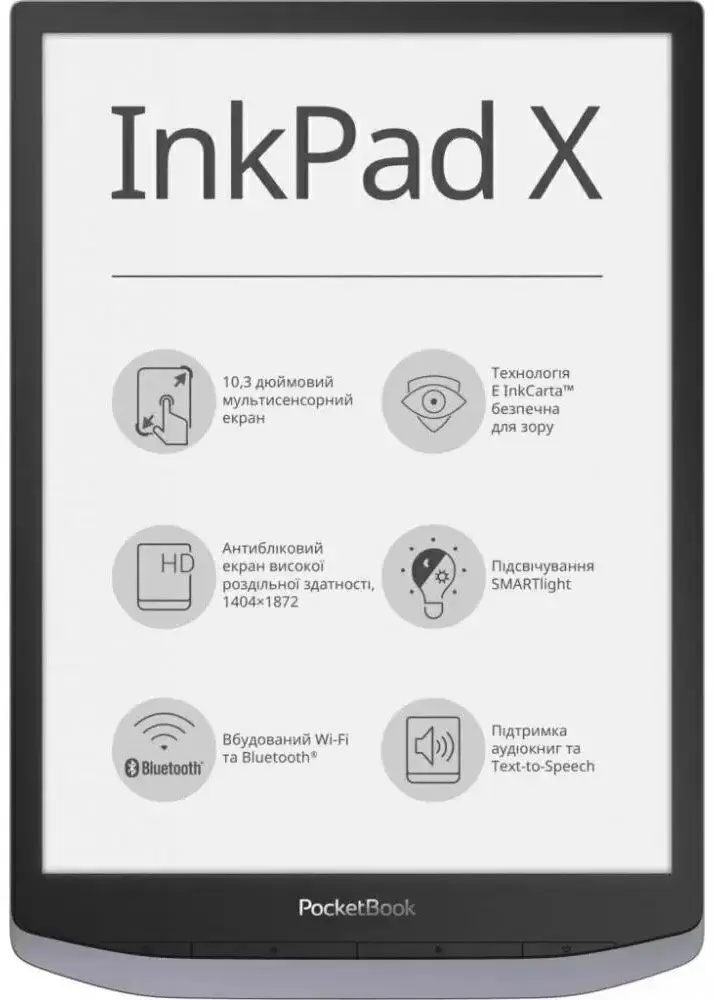 Электронная книга PocketBook InkPad X, серый
