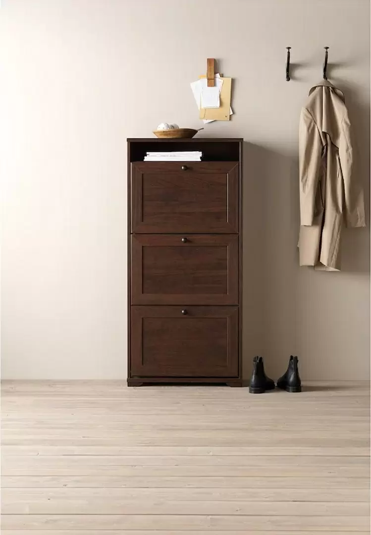 Dulap pentru încălțăminte IKEA Brusali 3 compartimente 61x30x130cm, cafeniu