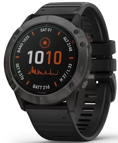 Умные часы Garmin Fenix 6X Sapphire Carbon, серый