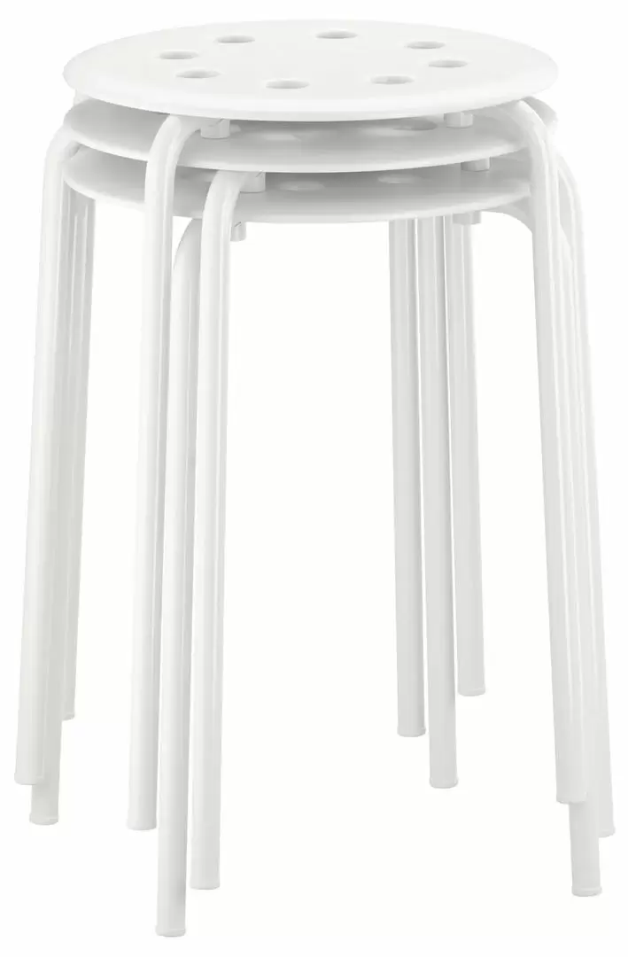 Taburetă IKEA Marius 45cm, alb