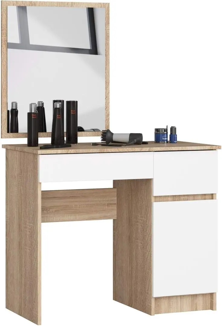 Masă de toaletă Akord P-2/SL 500x600cm Right, stejar sonoma/alb