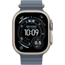 Smartwatch Apple Ultra 3 Natural Titanium Case with Anchor Blue Ocean Band, MEWH4