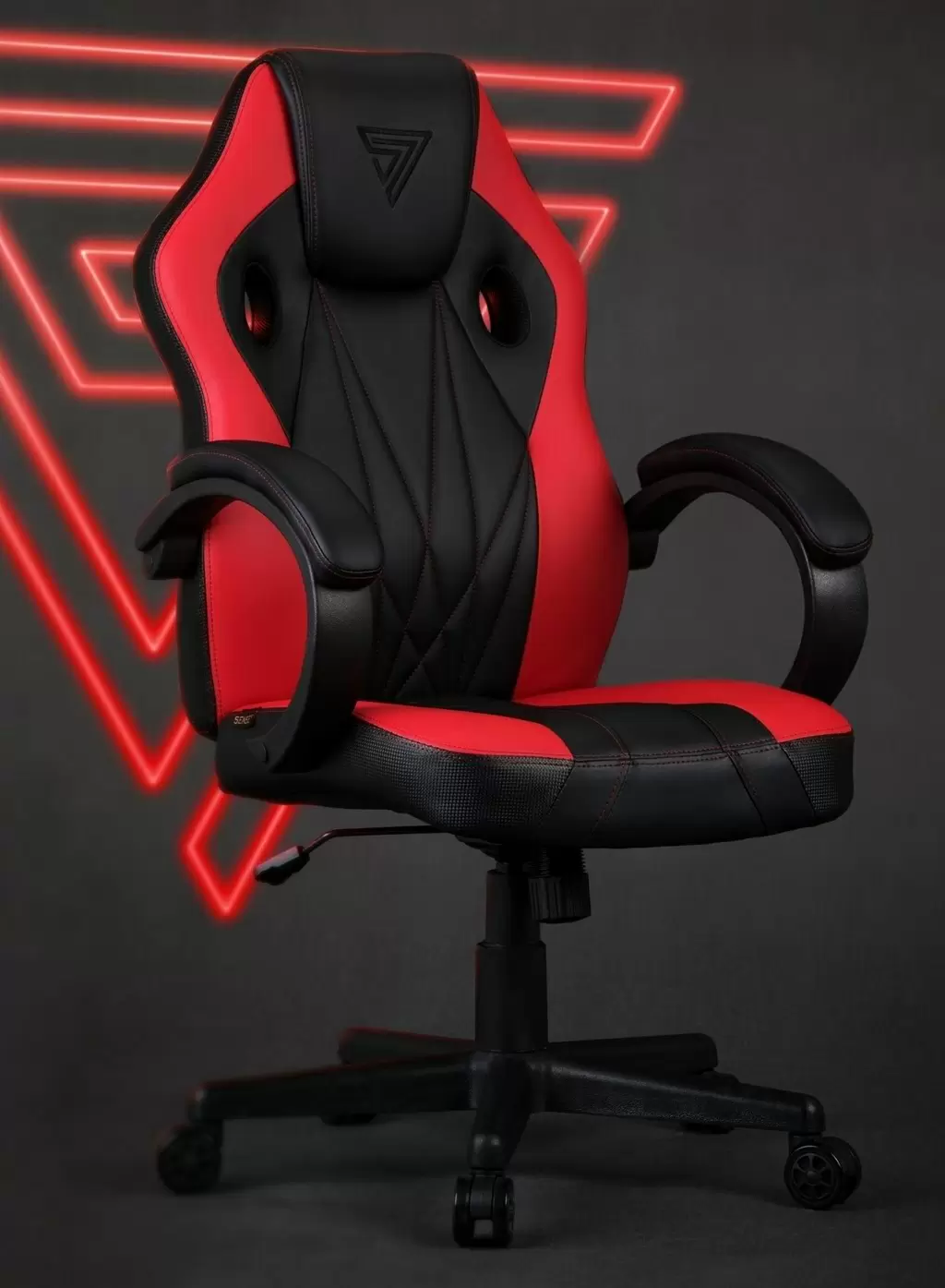 Компьютерное кресло SENSE7 Prism, черный/красный