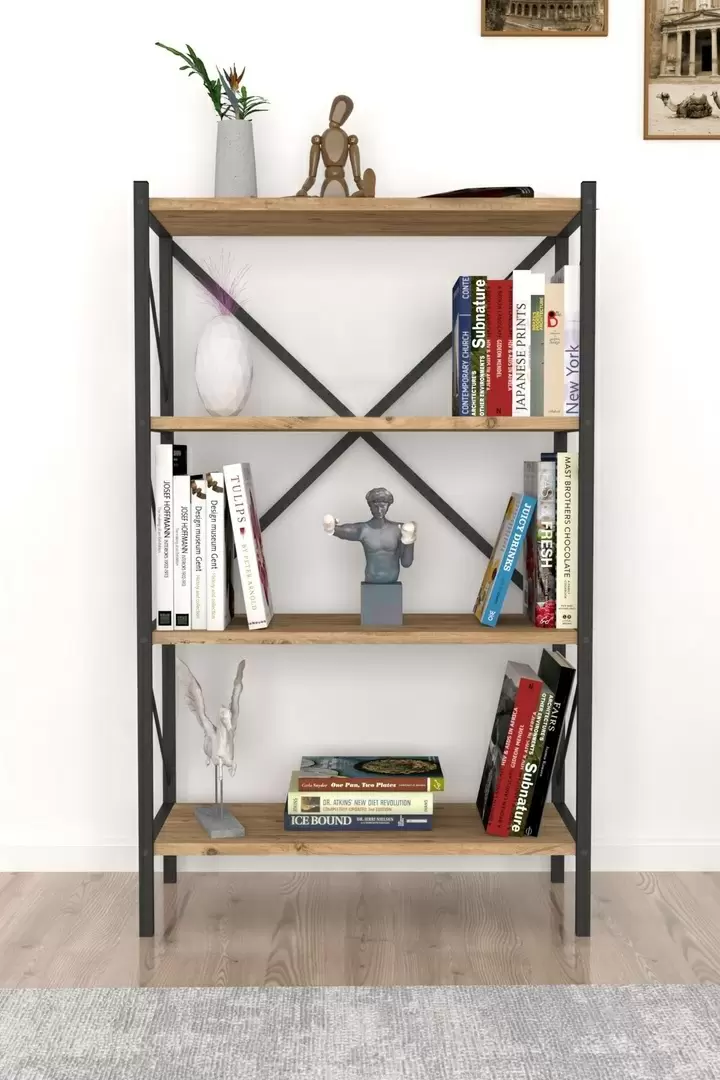 Etajeră Fabulous 4 Shelves Metal, pin/negru