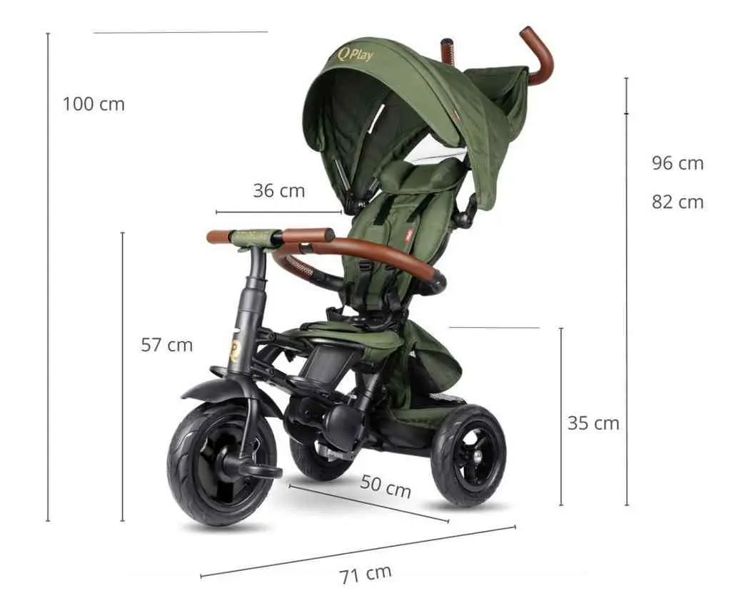 Bicicletă pentru copii Qplay Rito Deluxe, verde