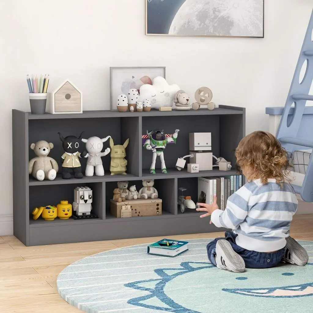 Tumbă-organizator pentru jucării Costway CB10297GR, gri pe tehnoparc.md Tumbă-organizator pentru jucării Costway CB10297GR, gri