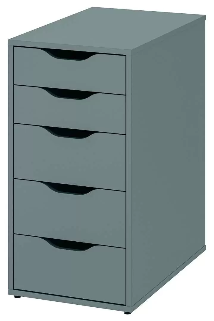 Masă de birou IKEA Lagkapten/Alex ușă/sertare 140x60cm, gri-turcoaz/negru
