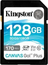 Card de memorie flash Kingston Canvas Go! Plus SD Class10 UHS-I U3 (V30), 128GB