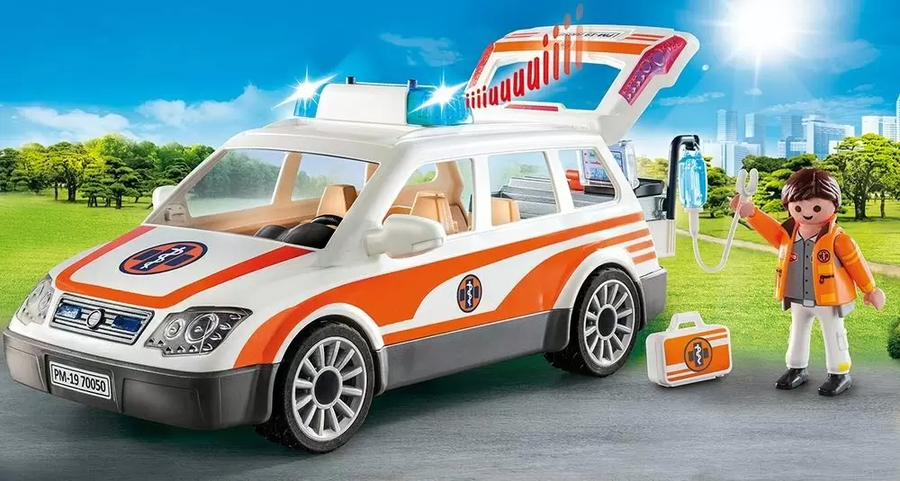 Set jucării Playmobil Emergency Car with Sren