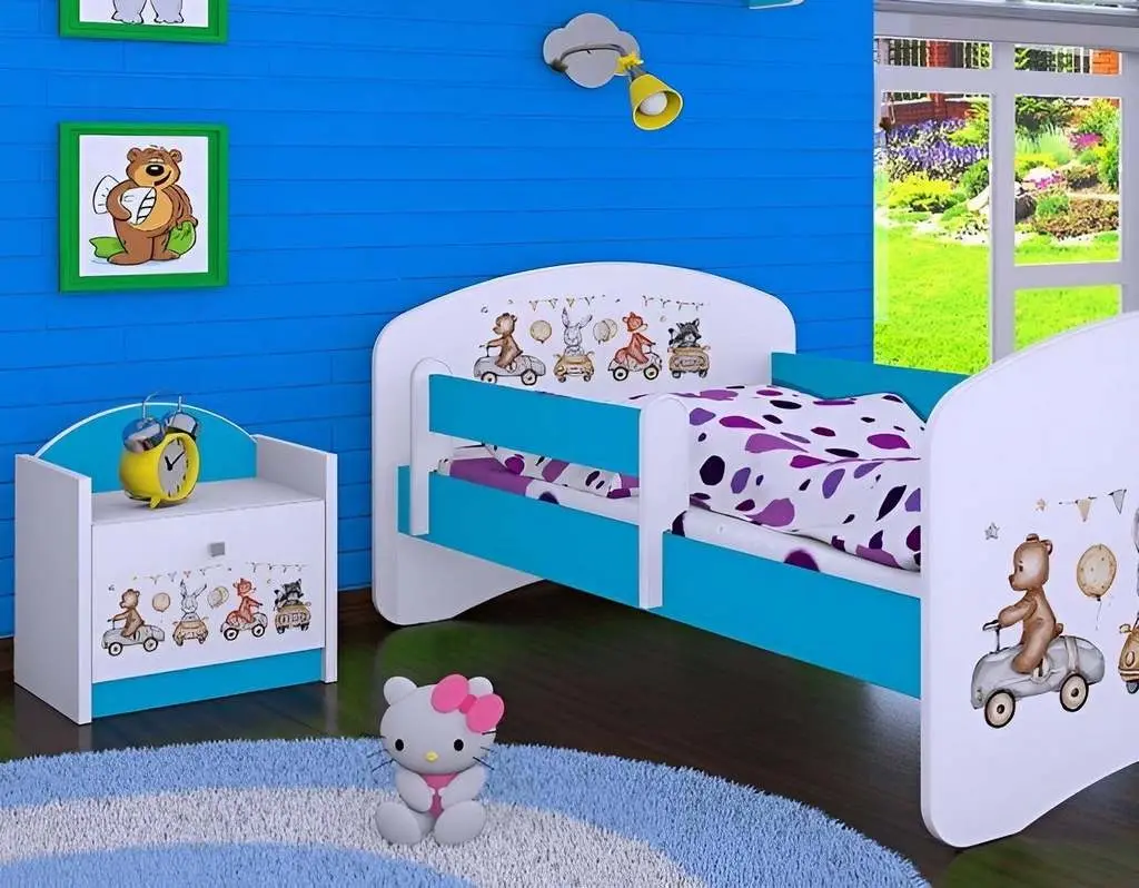 Noptieră Happy Babies Happy SZN02 Animals And Cars, alb/albastru