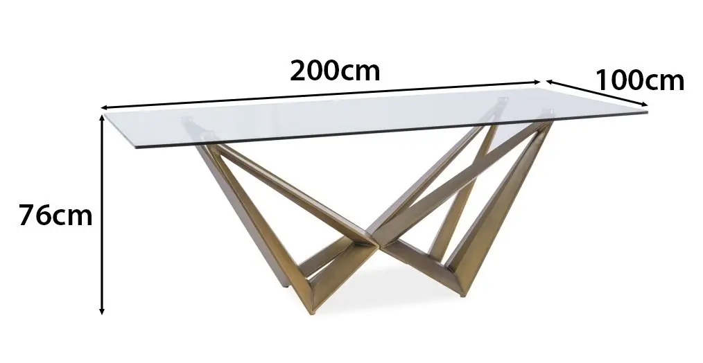 Masă Signal Aston 200x100cm, transparent/cupru pe tehnoparc.md Masă Signal Aston 200x100cm, transparent/cupru