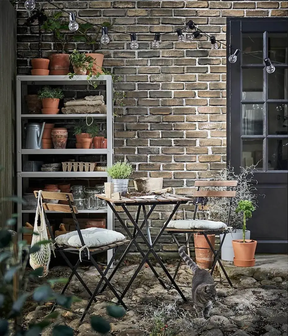 Masă pentru grădină IKEA Tarno 55x54cm, negru/cafeniu