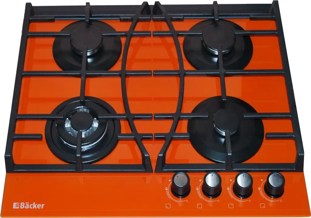 Plită incorporabilă cu gaz Backer HC-435W, portocaliu