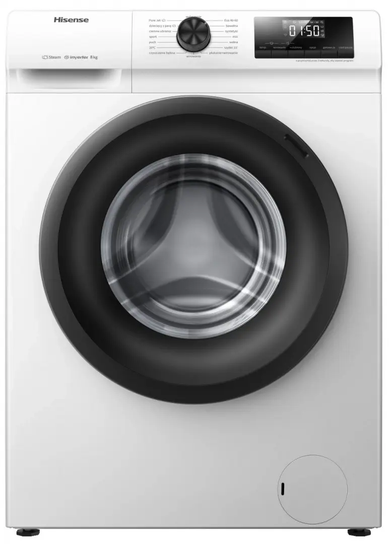 Maşină de spălat rufe Hisense WFQP8014EVM, alb