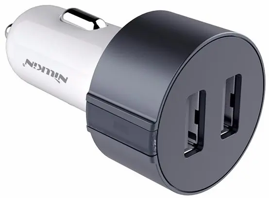 Автомобильная зарядка Nillkin Vigor 3.4A, белый/серый