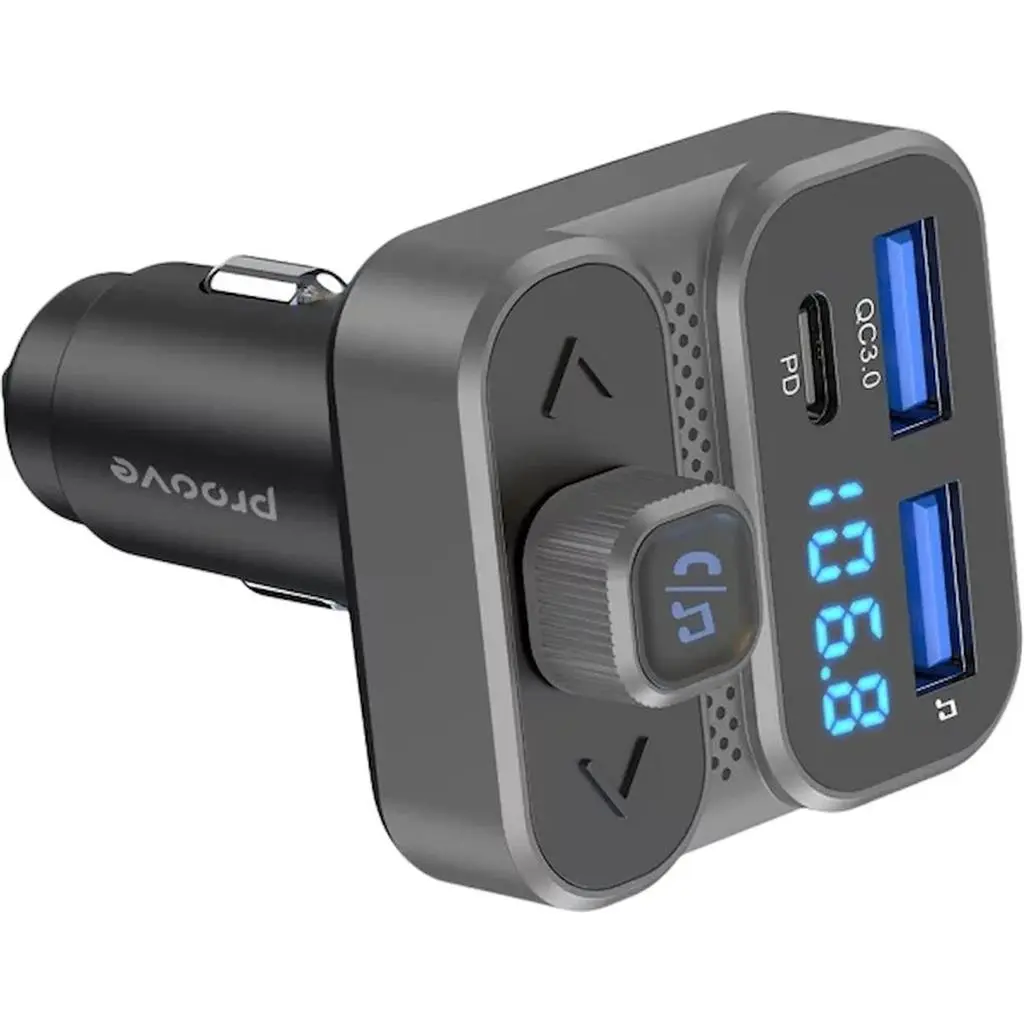 FM-модулятор Proove Launcher Luxor SE 36W PD+QC3.0, Серый на tehnoparc.md FM-модулятор Proove Launcher Luxor SE 36W PD+QC3.0, Серый