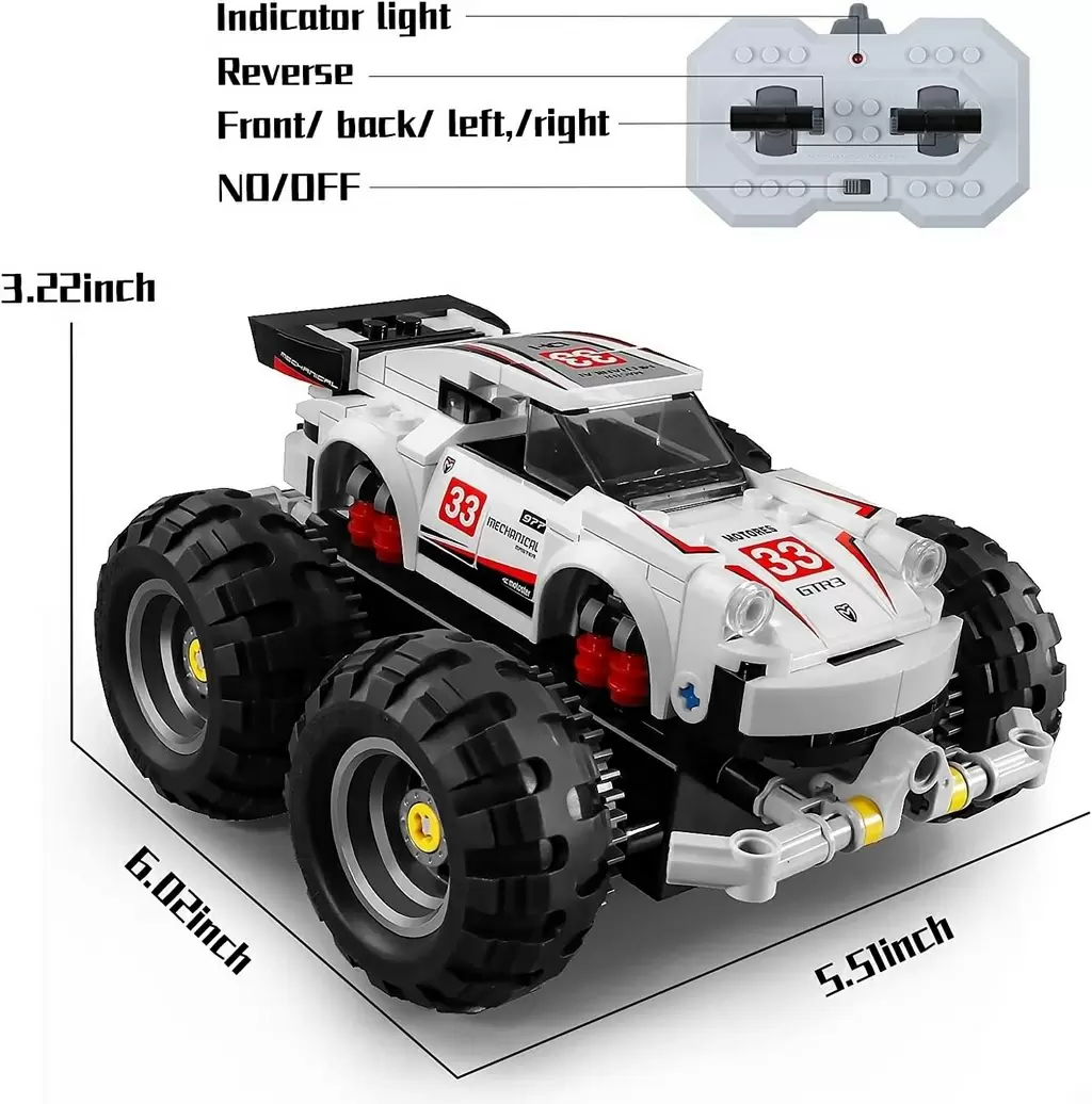 Jucărie teleghidată XTech Monster Truck 227 pcs, alb