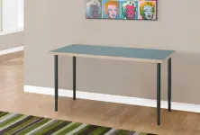 Masă de birou IKEA Lagkapten/Olov 140x60cm, gri-turcoaz/negru