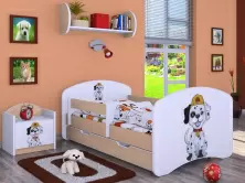 Детская кровать Happy Babies Happy Fire Dog L04 с ящиком 80x160см, белый/светлая груша