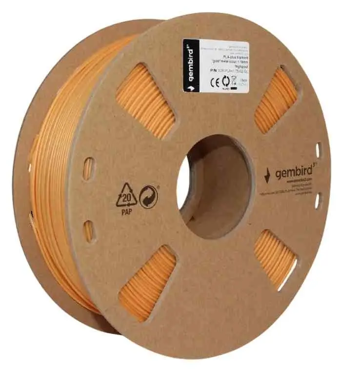 Filament pentru imprimare 3D Gembird 3DP-PLA+1.75-02-GL, auriu