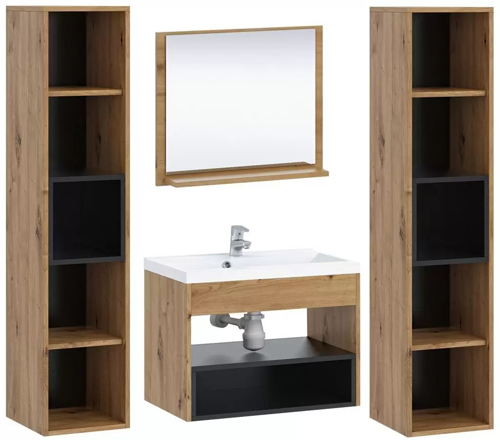 Комплект мебели Mirjan24 Olier II With Sink, белый/артизан дуб