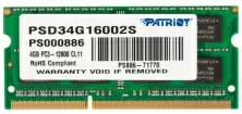 Memorie SO-DIMM Patriot Signature Line 4GB DDR3-1600MHz, CL11, 1.5V