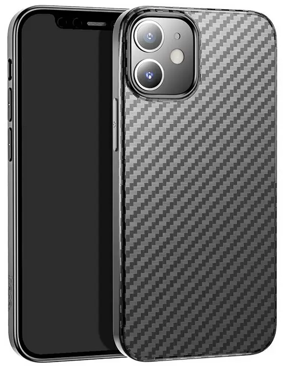 Husă de protecție Hoco Delicate shadow series protective case for iPhone 12 5.4, negru/gri