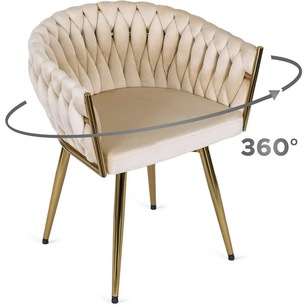 Scaun Mebel Elite Rubi, cremă/auriu