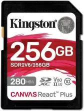 Card de memorie flash Kingston SDXC Canvas React Plus V60 Class10 UHS-II U3, 256GB
