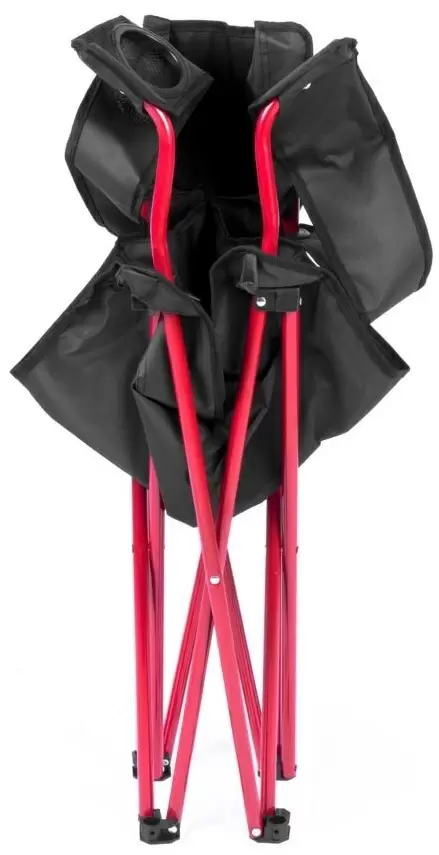 Scaun pliant pentru camping Spokey Angler, negru/roșu