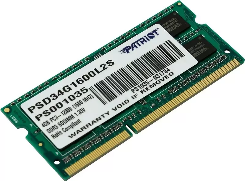 Оперативная память SO-DIMM Patriot Signature Line 4ГБ DDR3-1600MHz, CL11, 1.35V