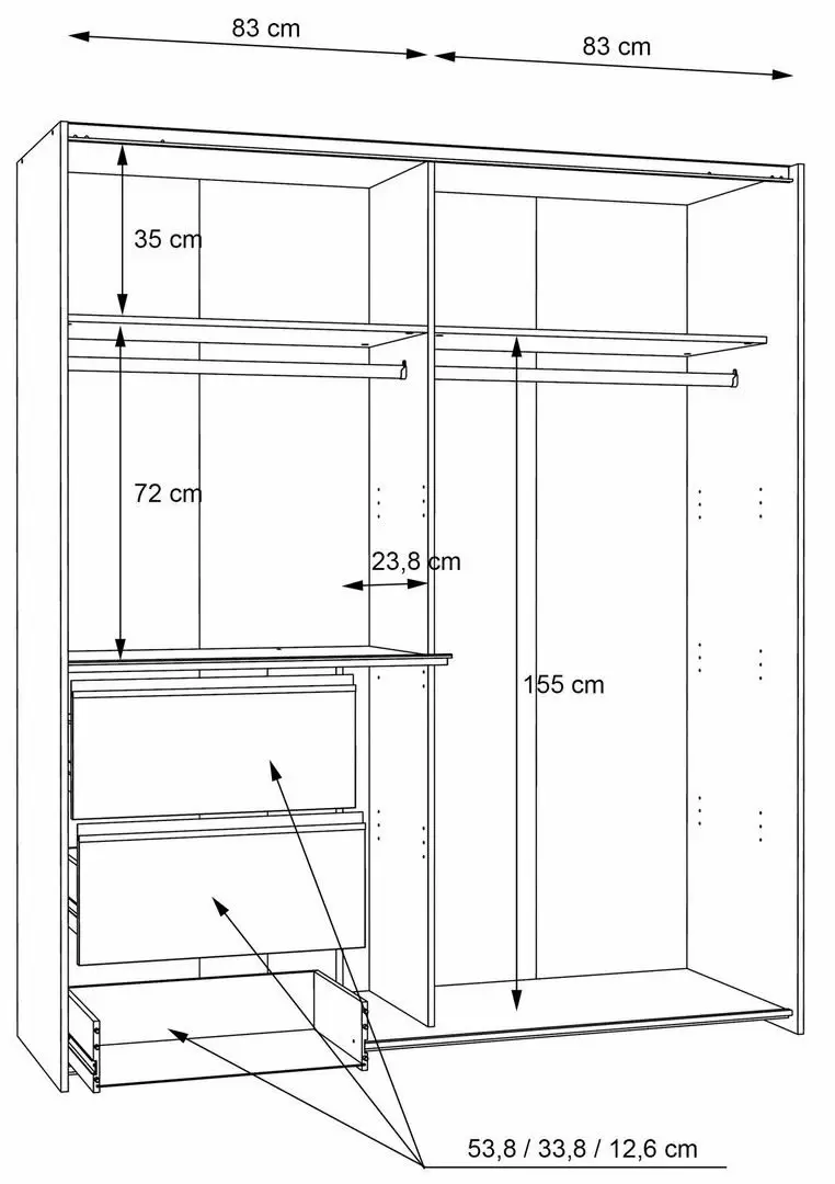 Dulap-cupe Forte Winn2 W2QS8233S-120, alb