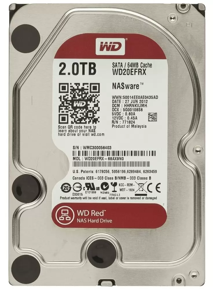 Disc rigid WD NasWare Red 3.5" WD20EFRX, 2TB