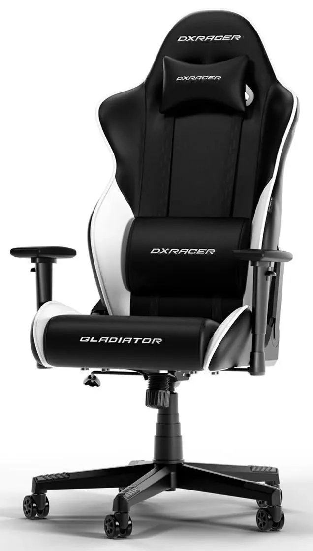 Scaun gaming DXRacer Gladiator-L-N23-LTC-NW-X1, negru/alb