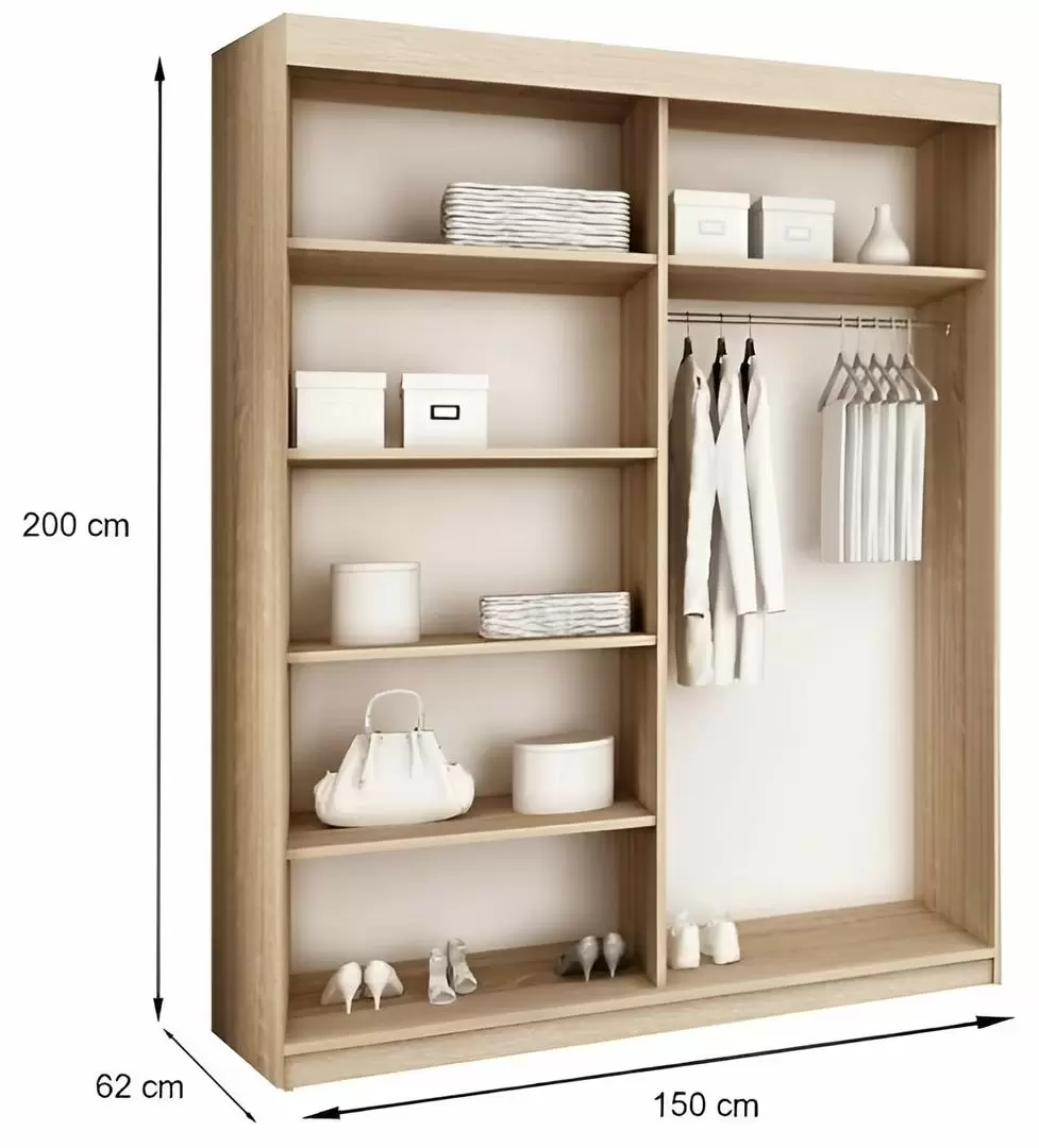 Шкаф-купе Prime Furniture Top 23 150, дуб сонома