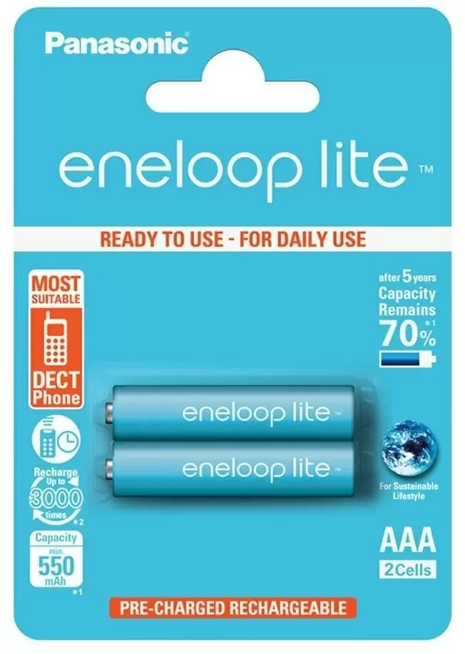 Baterie Panasonic Eneloop Lite AAA 550mAh, 2buc