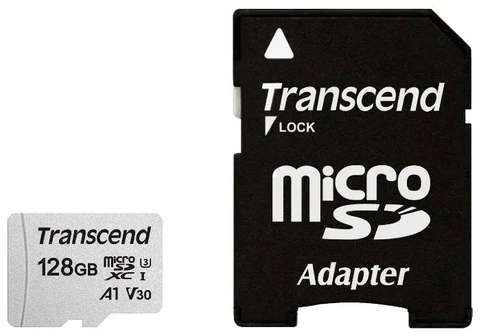 Card de memorie flash Transcend MicroSD 128GB Class 10 UHS-I + SD adapter, 128GB