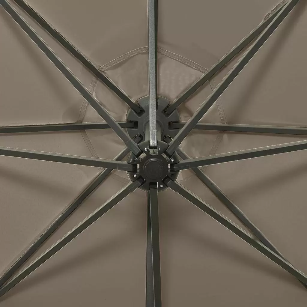 Зонт садовый vidaXL 312339 LED, серо-коричневый