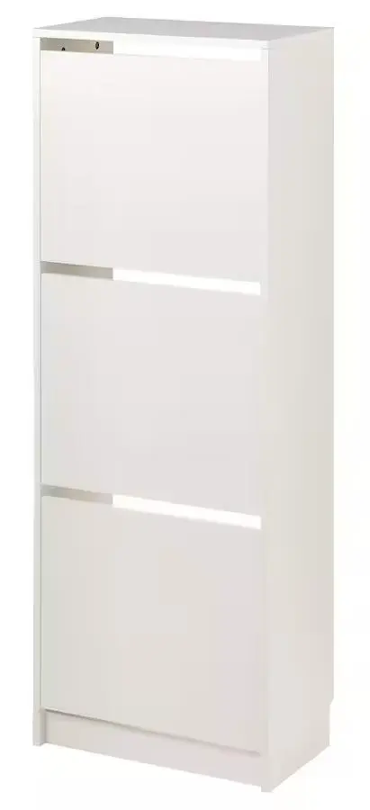 Dulap pentru încălțăminte IKEA Bissa 3 compartimente 49x28x135cm, alb