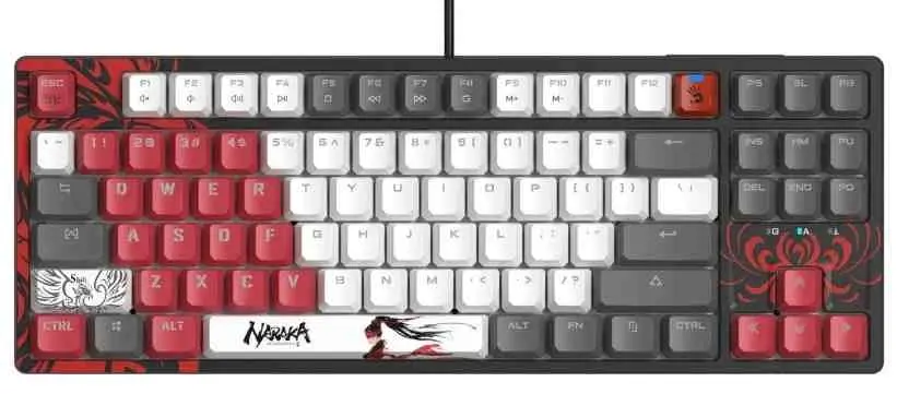 Клавиатура Bloody S87, белый/серый/красный на tehnoparc.md Клавиатура Bloody S87, белый/серый/красный