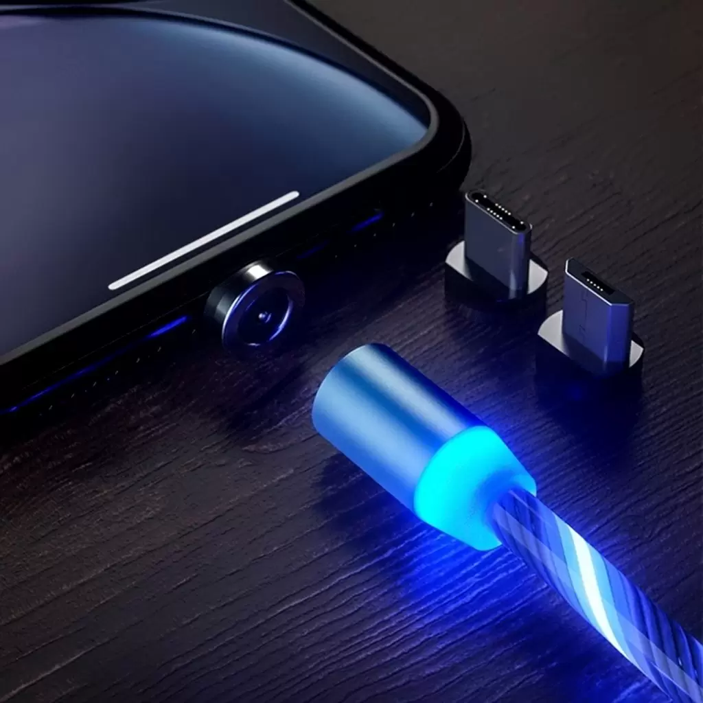 Cablu USB Aptel KK21S LED, albastru