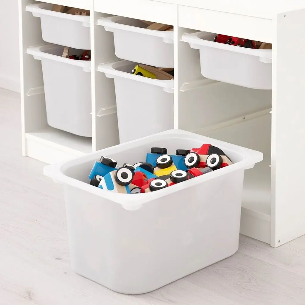 Etajeră cu containere IKEA Trofast 99x44x56cm, alb/alb-roz