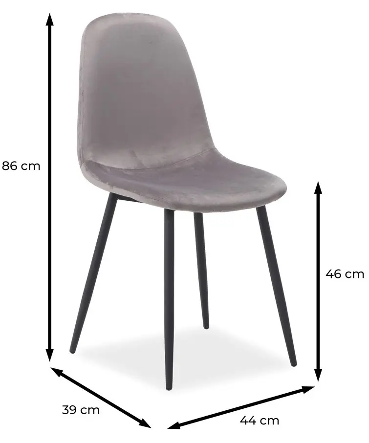 Scaun Signal Fox Velvet, gri/negru