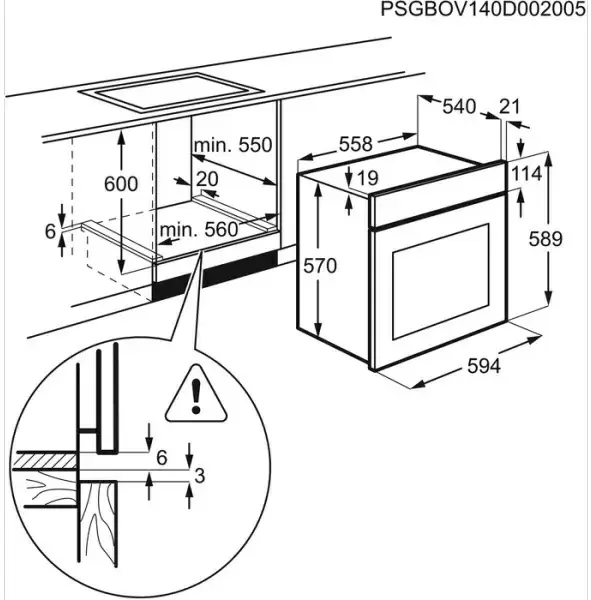 Электрический духовой шкаф Electrolux EOF5C50BZ, черный