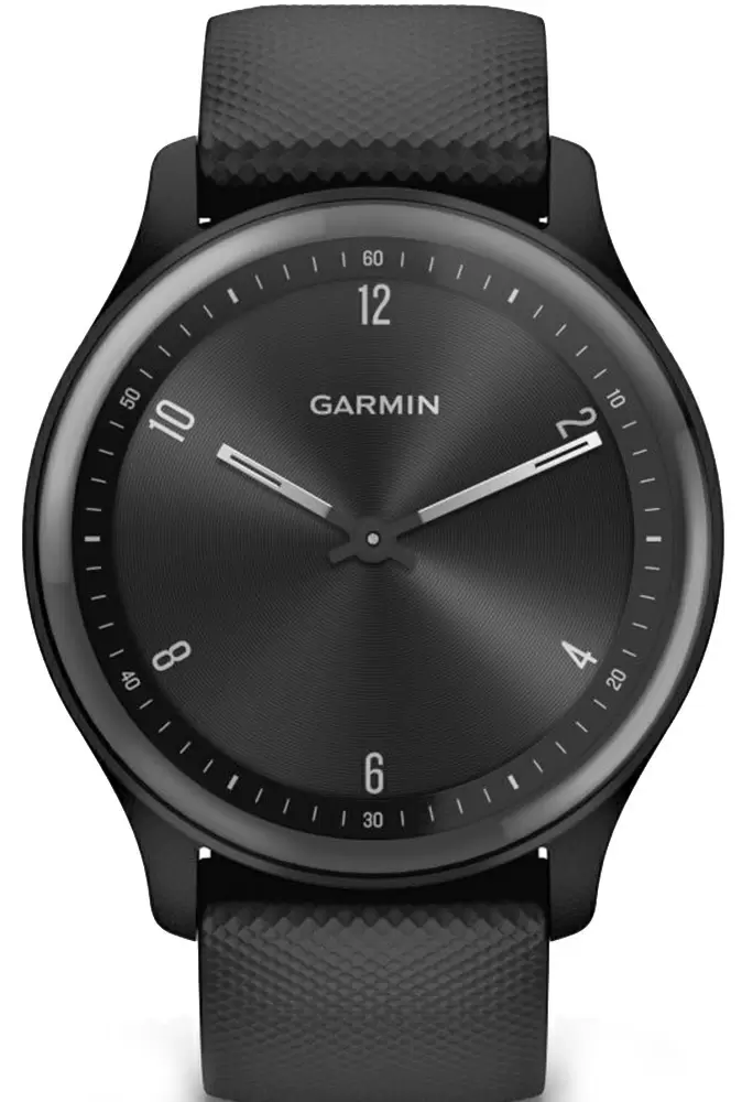 Smartwatch Garmin vivomove Sport, Black Case and Silicone Band with Slate Accents