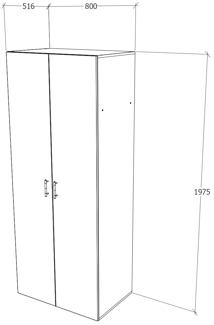 Dulap Haaus 2U 80x52x200cm, stejar sonoma