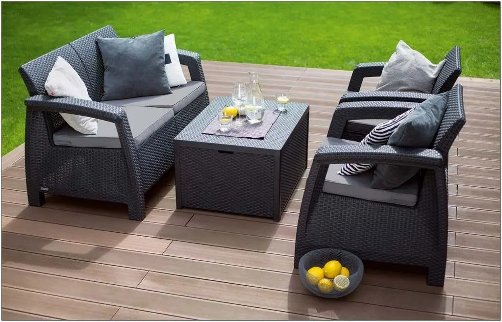 Masă pentru grădină Keter Arica Storage Table, grafit